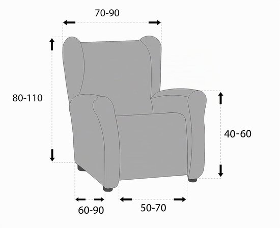 Home Fauteuil hoes, elastische oorfauteuil 33x42x8 cm groen van home — afbeelding 3