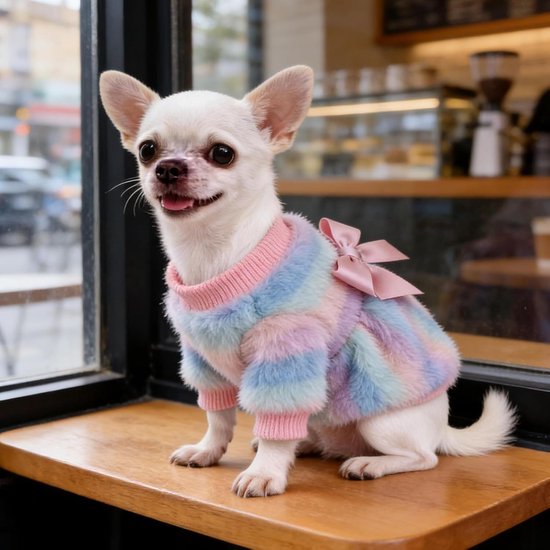 Truien voor kleine honden meisje hondenkleding fleece kleine hond pyjama vrouwelijke warme hond pyjama zachte hond onesie hart chihuahua kleding roze huisdier puppy pyjama, XXS — afbeelding 3