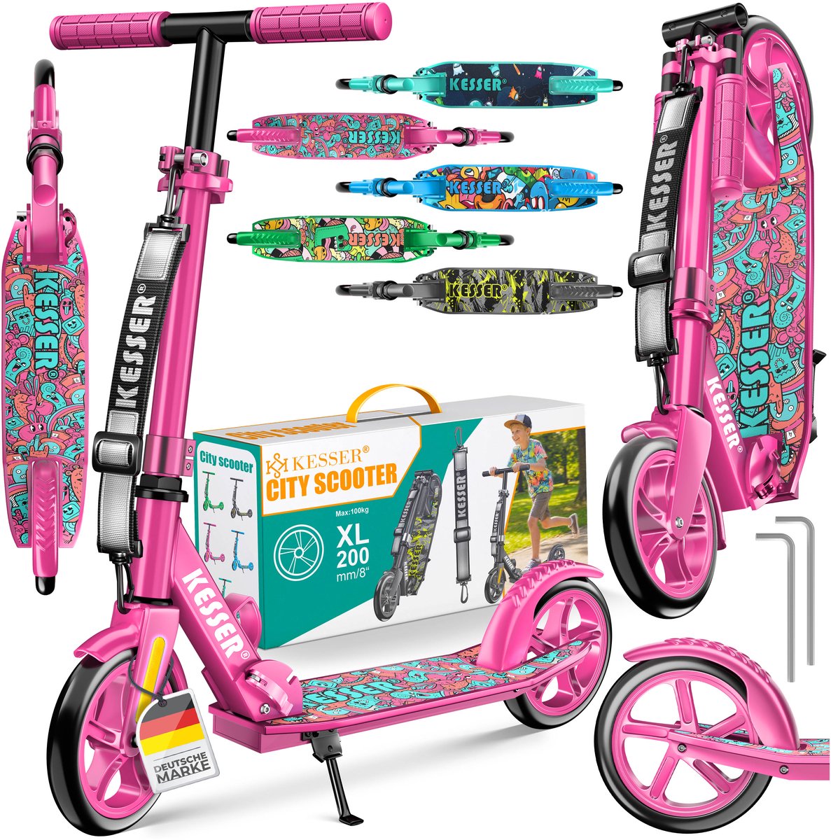 KESSER® Stuntstep - Kinderstep - Step voor Kinderen en Volwassenen tot 100kg en 185cm lang