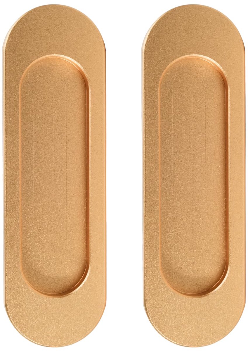 ovale schuifdeurgrepen in mat goud, zelfklevend, modern design voor schuifdeuren, ramen en kasten, 100 mm, 2 stuks (goud)