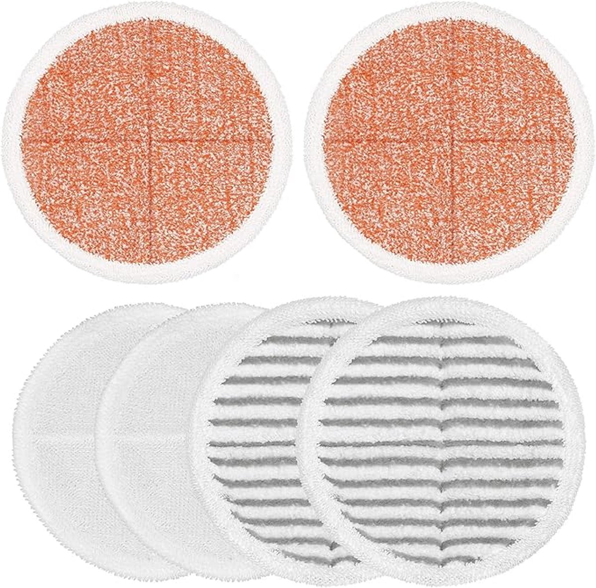 6 stuks vervangbare mopdoppen, geschikt voor Bissell Spinwave mop, geschikt voor 2124 2039 2037 2039A serie stoommopdoppen, geschikt voor Bissell Spinwave hardvloerenreinigingsset, 2 zachte pads, 2 schuimplaten en 2 heavy-duty schuimplaten-Stijl 1