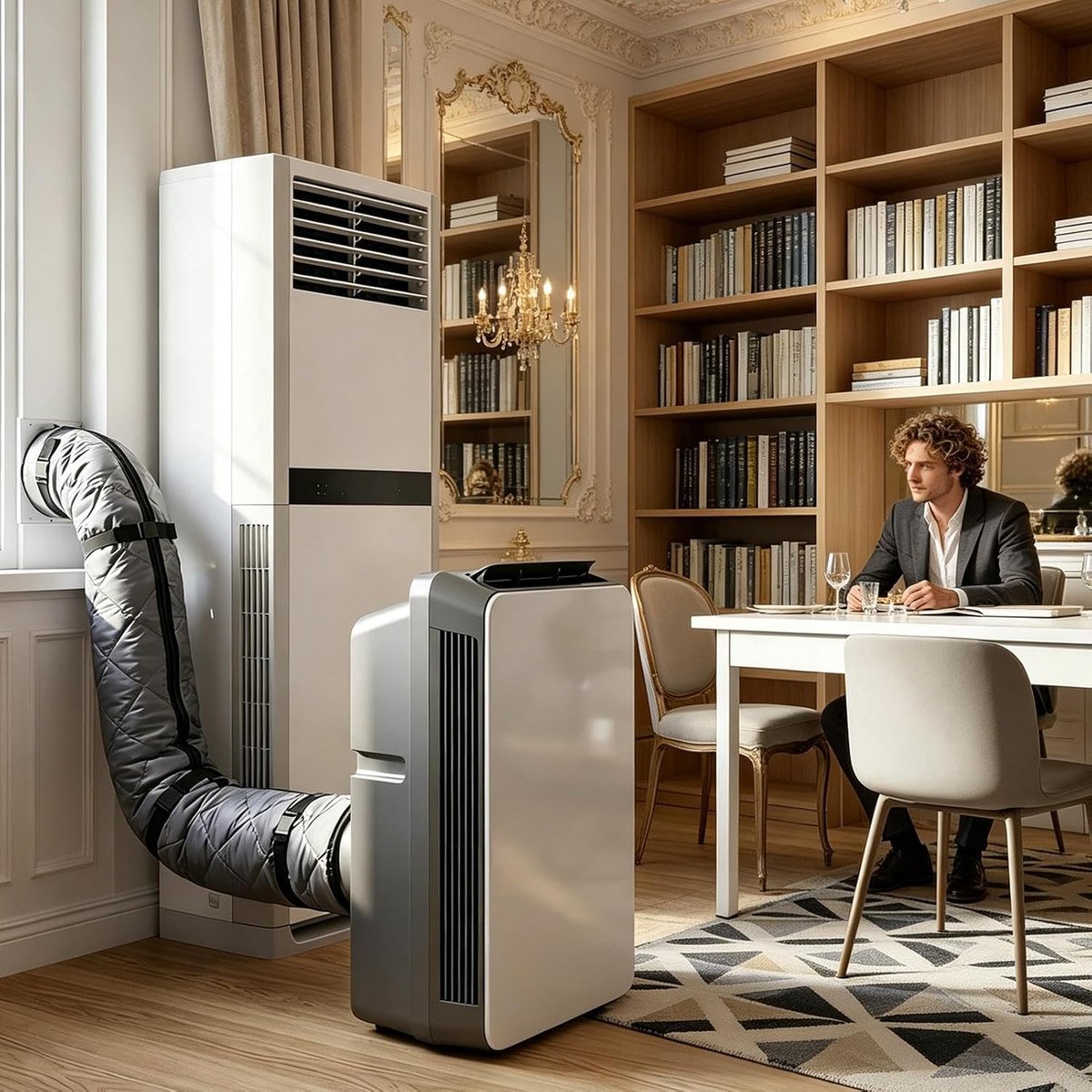 Draagbare Airconditioner Slanghoes - 150x53cm - Beschermhoes voor airconditioningslang met ritssluiting - Mobiele Airconditioning Accessoires - Airco Slanghoes - Airco Beschermhoes - Isolatiehoes - Stofdicht en Warmte isolerend - Grijs – foto 2