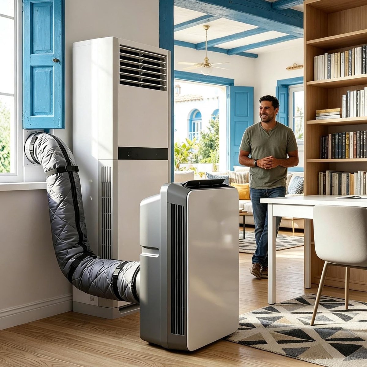 Draagbare Airconditioner Slanghoes - 150x53cm - Beschermhoes voor airconditioningslang met ritssluiting - Mobiele Airconditioning Accessoires - Airco Slanghoes - Airco Beschermhoes - Isolatiehoes - Stofdicht en Warmte isolerend - Grijs – foto 3