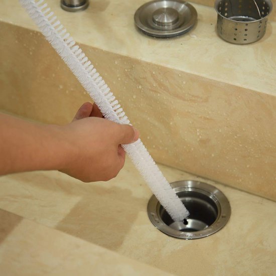 afvoerreinigerborstel 71cm lange steel overloop rioolreinigingsgereedschap met duurzaam voor badkamer aanrecht pijp blauw groene afvoerborstel (Groente) — afbeelding 5