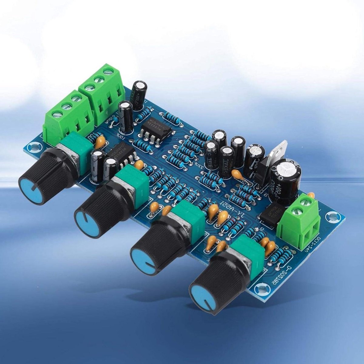 Audio Module Controlekaart - Voorversterker HIFI - Geluid Verbeteren - Onafhankelijke Volumeregelaars - DC 12-24V - Zwart