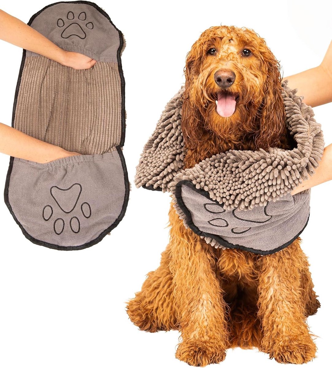 Huisdier Handdoek - Shammy Doek - Huisdier Drogen - Super Absorberend - 79 x 33 cm - Grijs