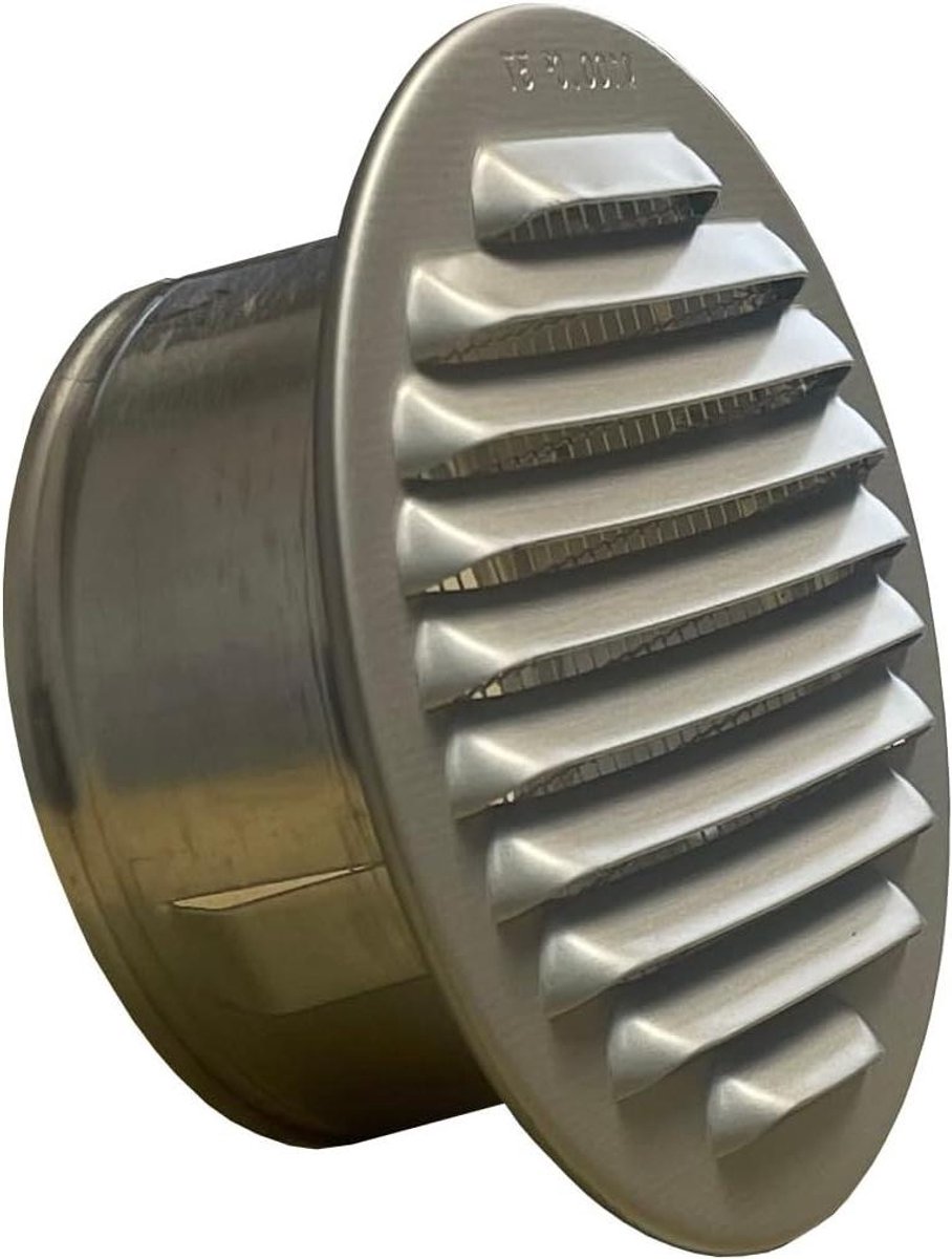 Ventilatierooster Aluminium Rond DN 75-80 mm met Steunen en Insectenhor