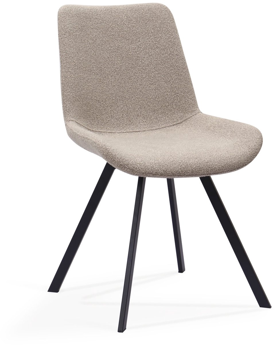 DESMIU Eetkamerstoel 50 Cm - 360 Graden Draaibaar Met Ergonomische Zitting - Voor Eetkamer En Woonruimte - Stof En Metaal - Khaki