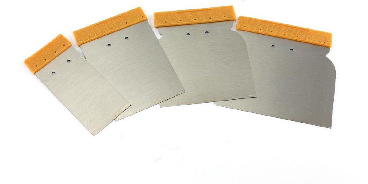 Plamuurspatelset 4 Delig – 50/80/100/120 mm – Stalen Bladen – TOOLTECH