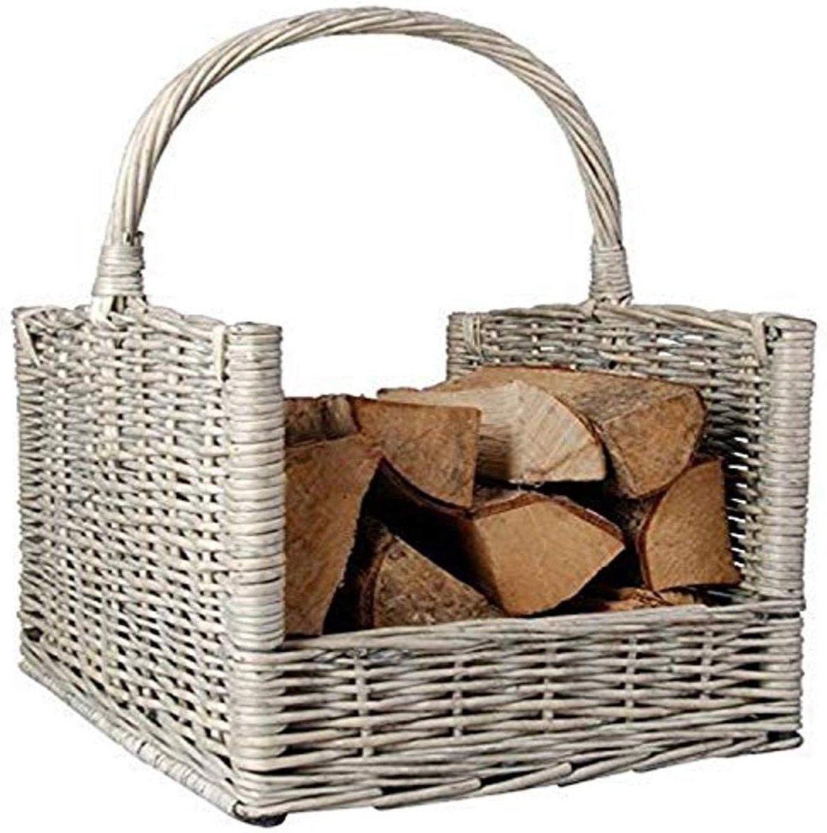 Haardhout Mand - Brandhout Opslag - Haardhout Opslaan - Met Handvat - 4572 x 3556 x 508 cm - Grijs