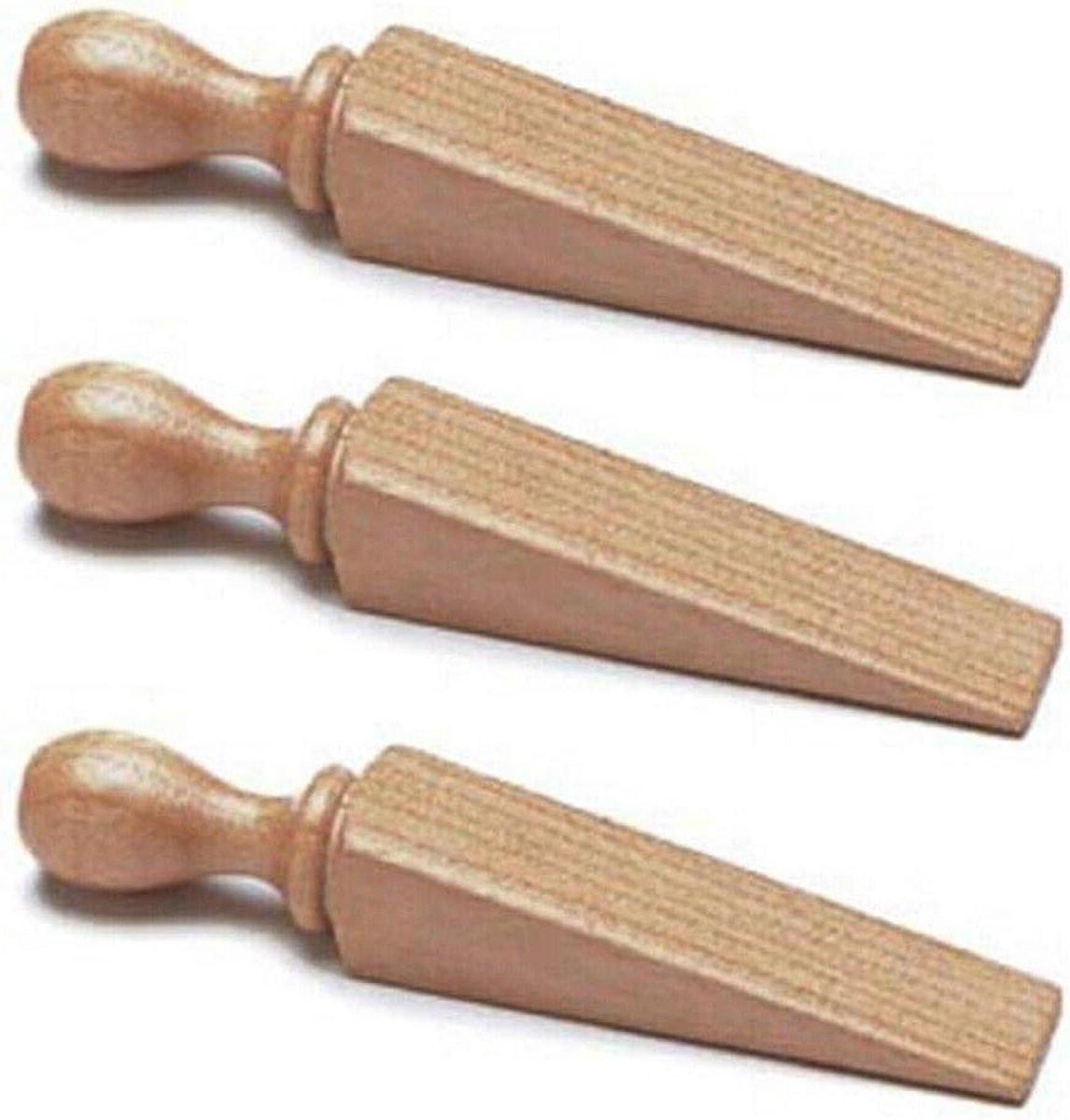 Houten Deurwig - Deur Stopper - Houd Deur Open - Vloermontage Profiel - 140 mm - Houtkleur