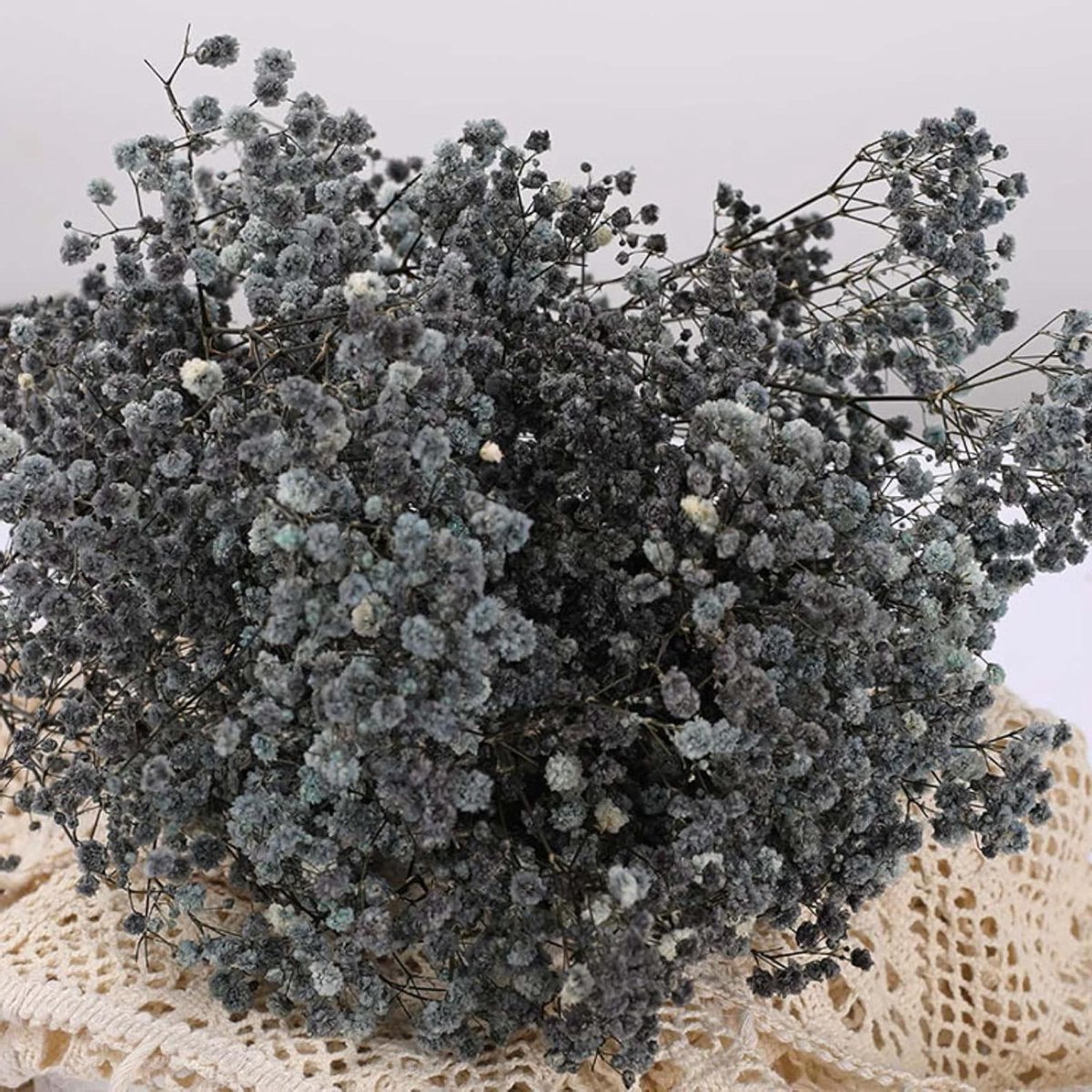 Droogbloemen boeket - Natuurlijke bloemen - Woondecoratie - Meer dan 1800 bloemen - 43 cm - Ivoor