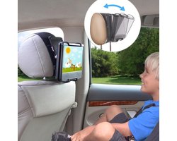 Hoofdsteun Houder - DVD Speler Bevestiging - Reizen met Kinderen - Hoekverstelbaar Scherm - 7-10 Inch - Zwart