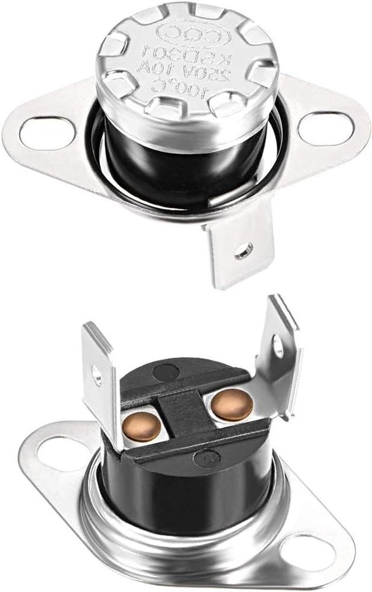 Temperatuurregelaar - Thermostaat schakelaar - Apparaten Beveiligen - Normaal Gesloten - 2 stuks - Zwart