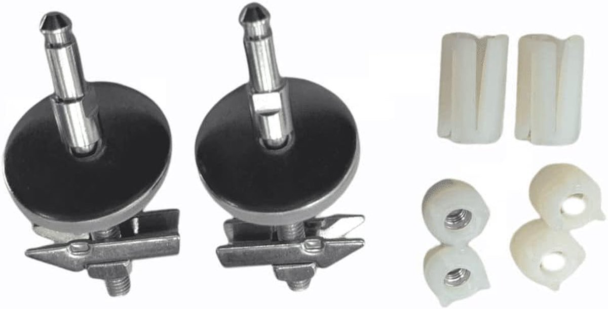 Toiletbril Scharnieren - Softclose Onderdelen - Badkamer Reparatie - Compleet met bevestiging - Standaard Maat - Metaal