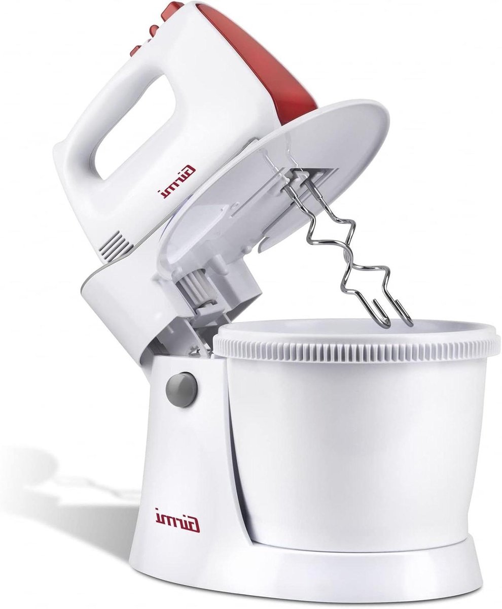 Elektrische Mixer - Keukenmixer Garde - Deeg en Beslag - Met Kom en Turbo - 3 Liter Kom - Wit Rood
