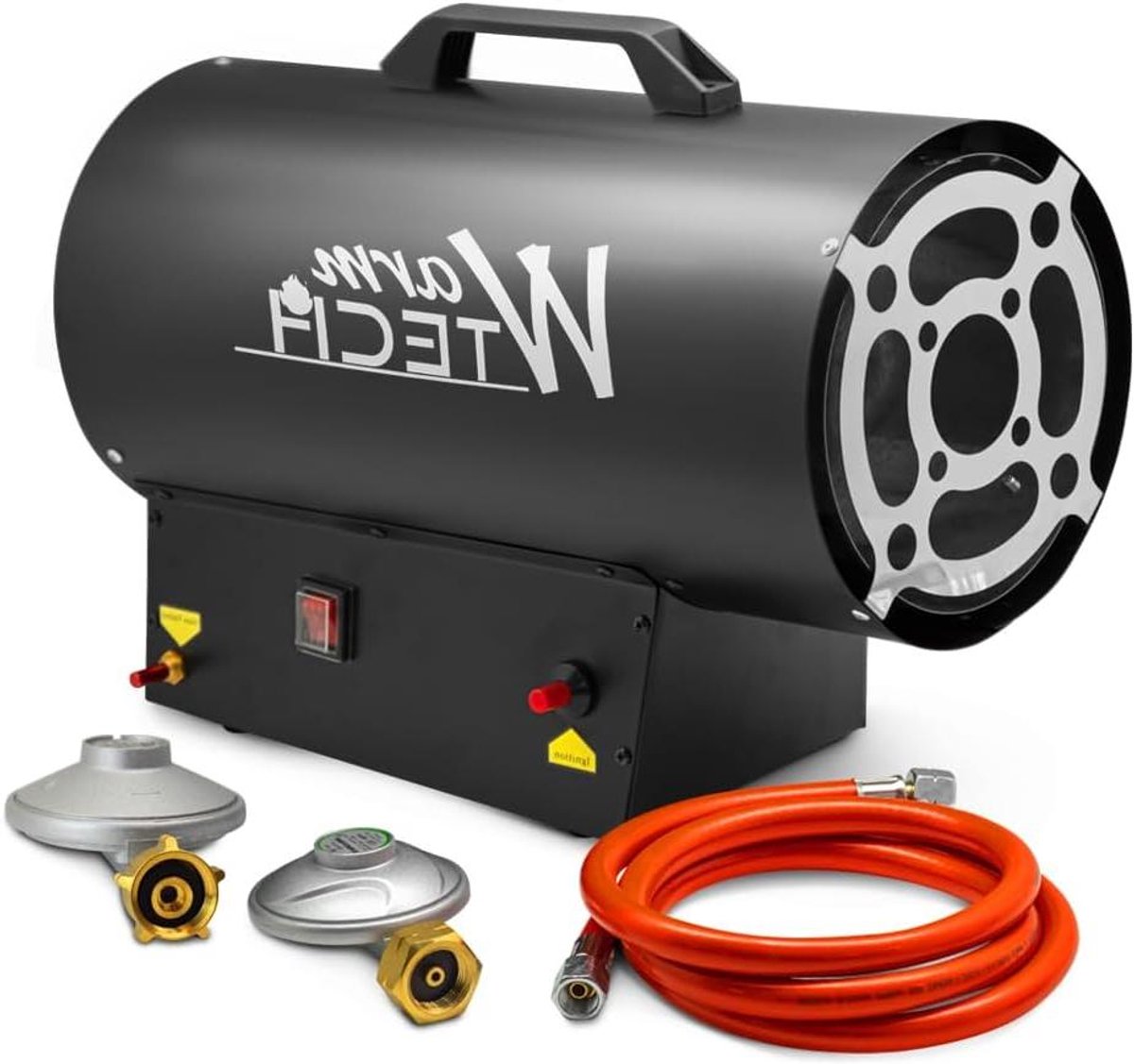 Gaswarmtekanon - Mobiele Heater - Ruimtes Verwarmen - Inclusief Slang - 30 kW - Zwart