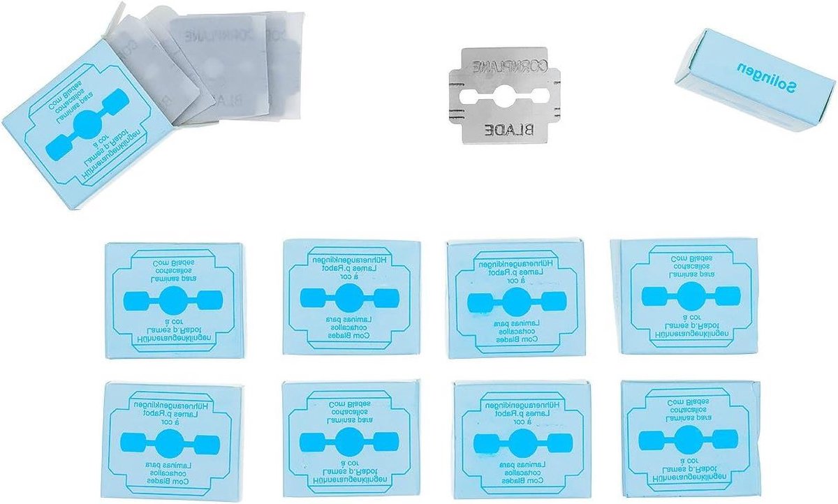 Callus Mesjes - Huid Mesjes - Voetverzorging Thuis - Individueel Verpakt - 100 Stuks - Zilver