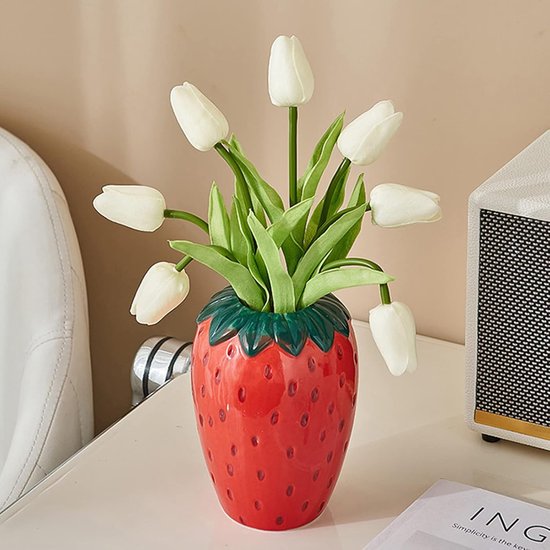 Aardbei Keramische Vaas - Fruit Bloempot - Decoratief Gebruik - Uniek ...