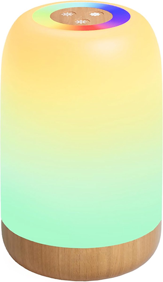LED Nachtlampje - Touch Dimbaar met 256 RGB Kleuren, 4 Lichtstanden, Draadloze USB-Oplaadbare Tafellamp met Timer en Haak, Houtlook, Draagbaar voor Slaapkamer, Woonkamer en Kinderkamer — afbeelding 5