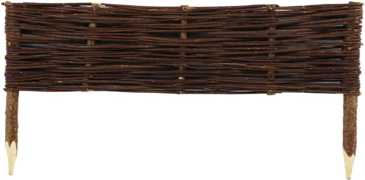 Rieten Tuinbed Rand - Wilgenhout Afscheiding - Planten Afbakenen - Natuurlijk Materiaal - 60x10/20 cm - Bruin