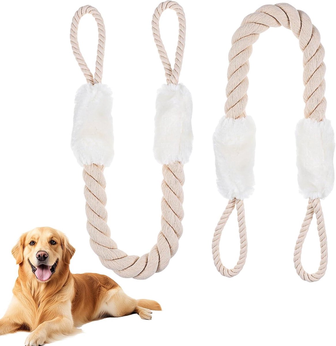 Deurstopper Set - Klembescherming Deur - Vingerbescherming - Zacht Katoenen Koord - 2 stuks - Wit