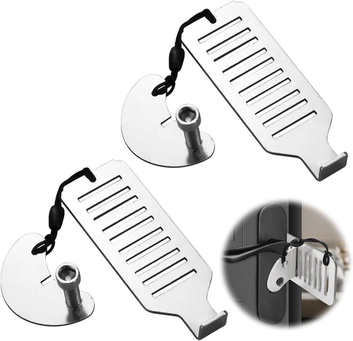 Veiligheidsslot Deur - Draagbaar Deurslot - Extra Veiligheid - Roestvrij Staal - 8 x 3 x 1 cm - Metaal