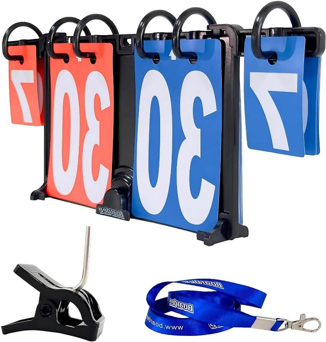 Draagbaar Scorebord - Scorehouder Timer - Sportwedstrijden Bijhouden - Handmatige Scorekeeping Geen Batterijen - 18 x 13 cm - Zwart