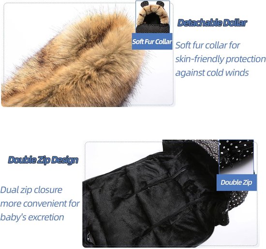 Baby Voetenzak - Winterwikkeldeken Pramen - Baby Warm Houden - Waterdicht Winddicht - 100 x 48 cm - Roze — afbeelding 4