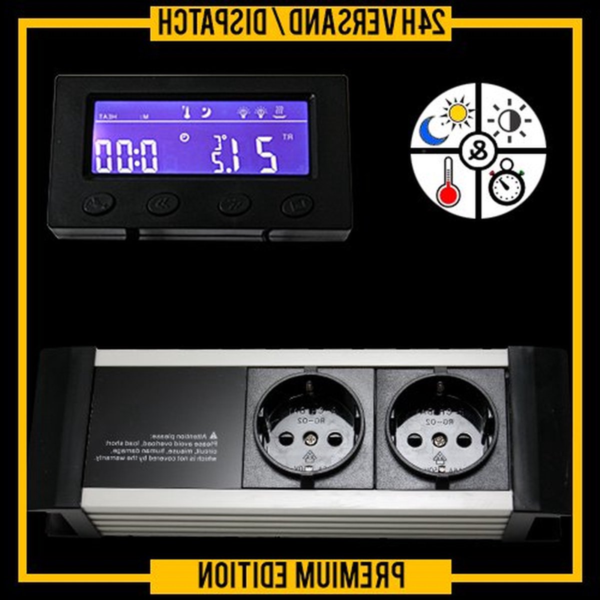 Digitale Thermostaat - Temperatuurregelaar Timer - Aquarium Terrarium - PID Dimregeling - 2 Kanalen - Zwart