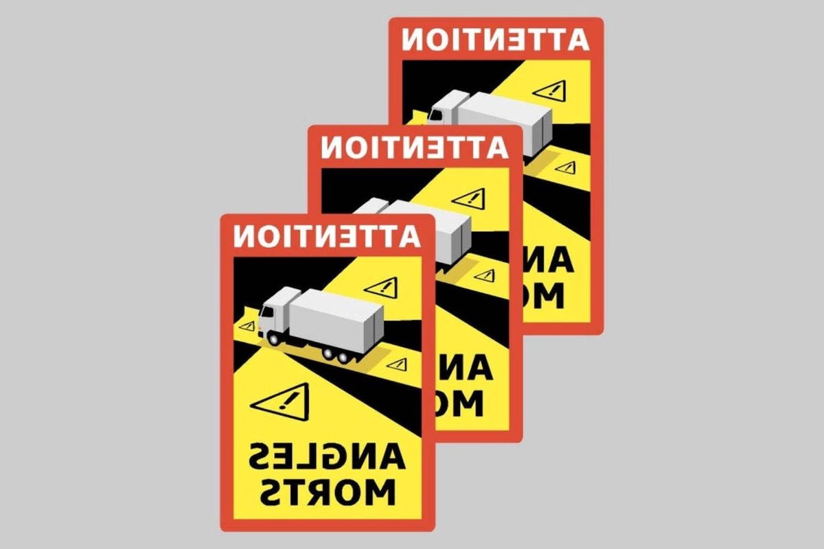 Dodehoek Stickers - Verkeers Stickers - Voertuig Veiligheid - UV & Krasbestendig - 17 x 25 cm - Geel