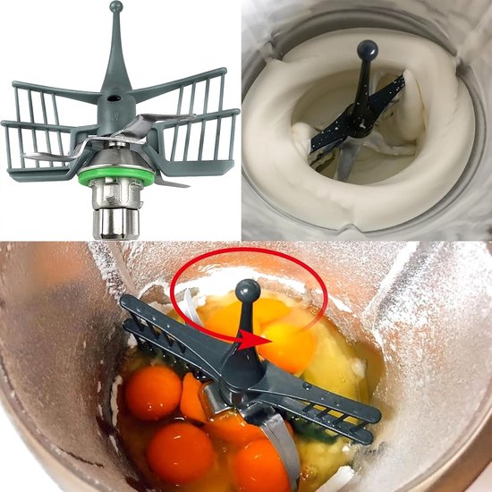 Vlinderroeropzetstukken - Keukenmachine accessoires - Gelijkmatig Mixen - Voedselveilig ABS Kunststof - 2 stuks - Wit — afbeelding 4