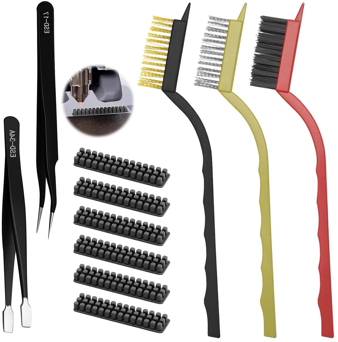 3D-printer Reinigingsset - Mondstuk Cleaner Kit - 3D-printer Onderhoud - Hittebestendige Siliconen Borstels - 11-delig - Niet gespecificeerd