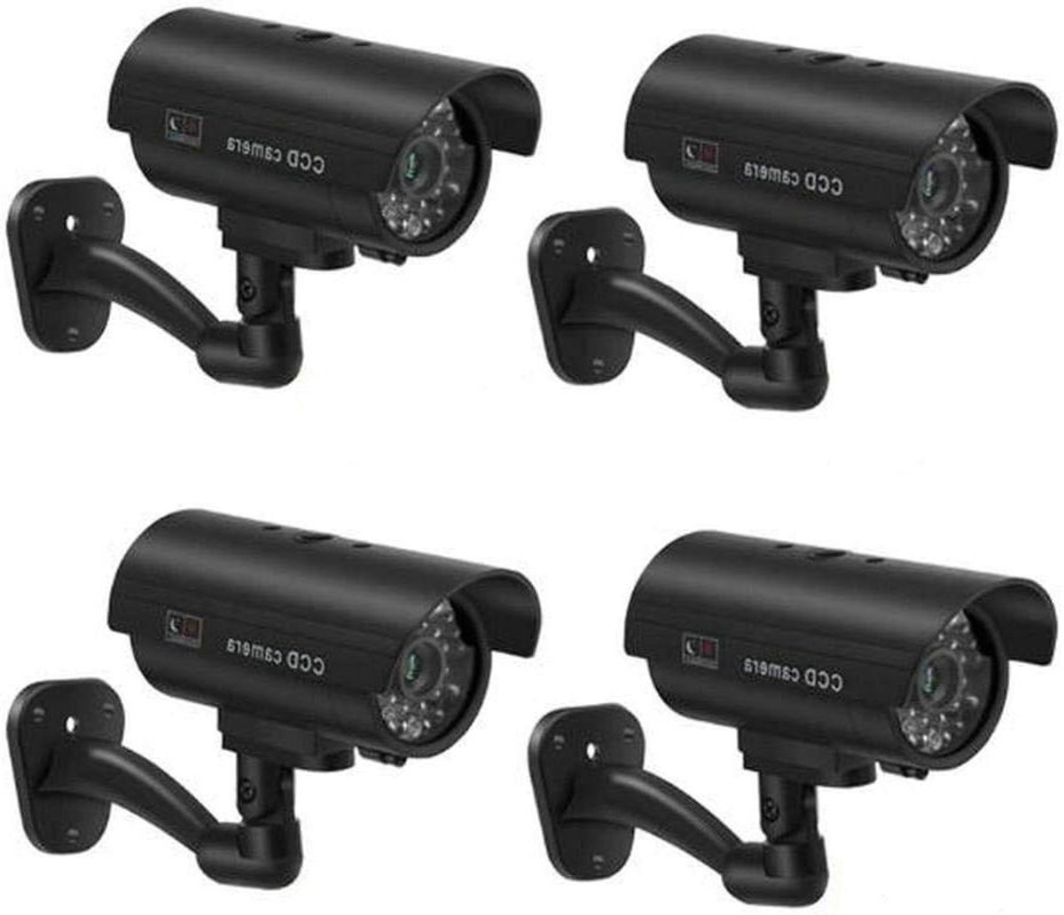 Dummy Bewakingscamera's - CCTV-dummy Nep Camera - Diefstal Voorkomen - Knipperend LED Licht - 4 Stuks - Zwart