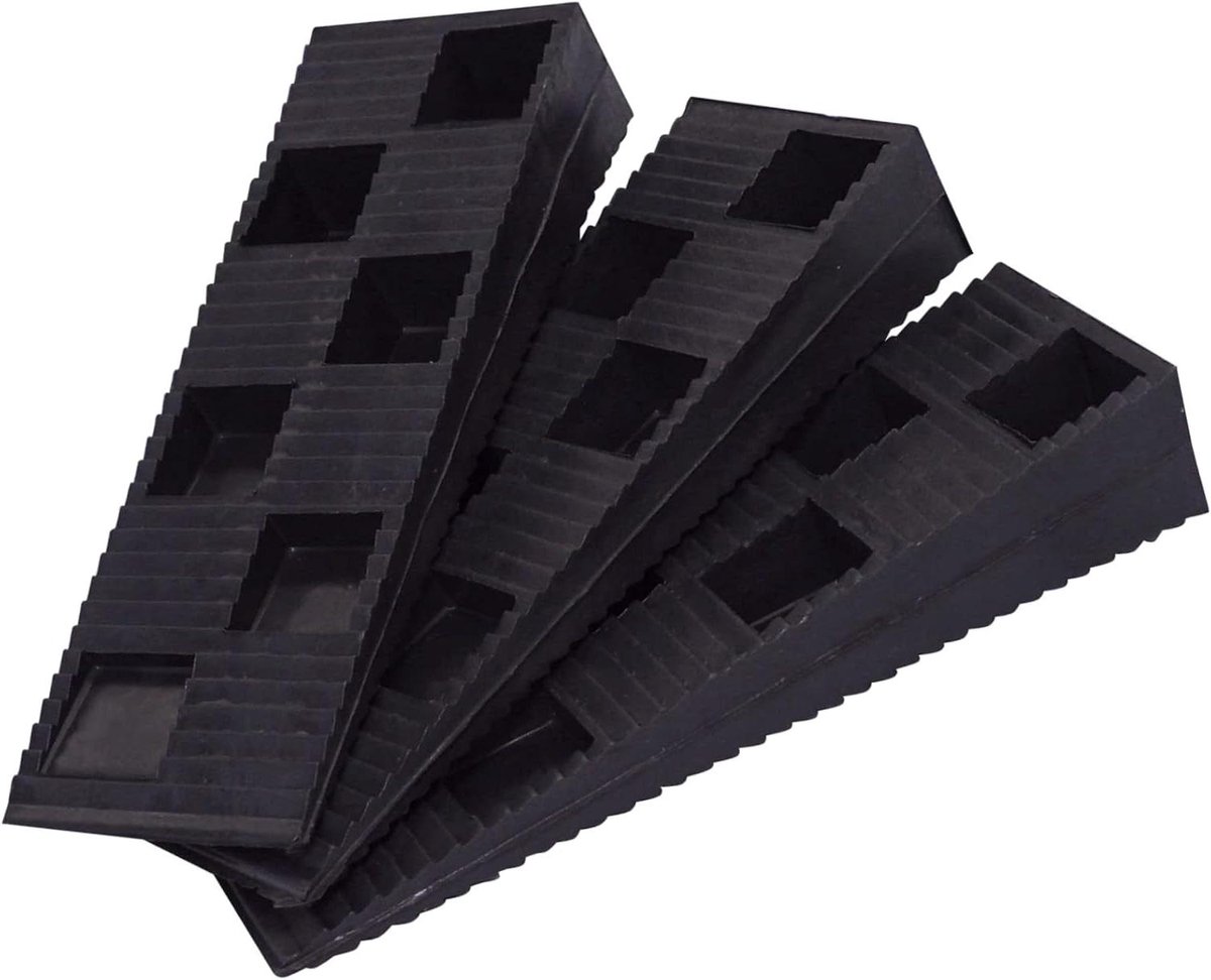 Kunststof Wiggen - Nivelleerwiggen Tussenwiggen - Klusjes Thuis - Geribbeld Antislip Oppervlak - 90 x 30 x 15 mm - Zwart