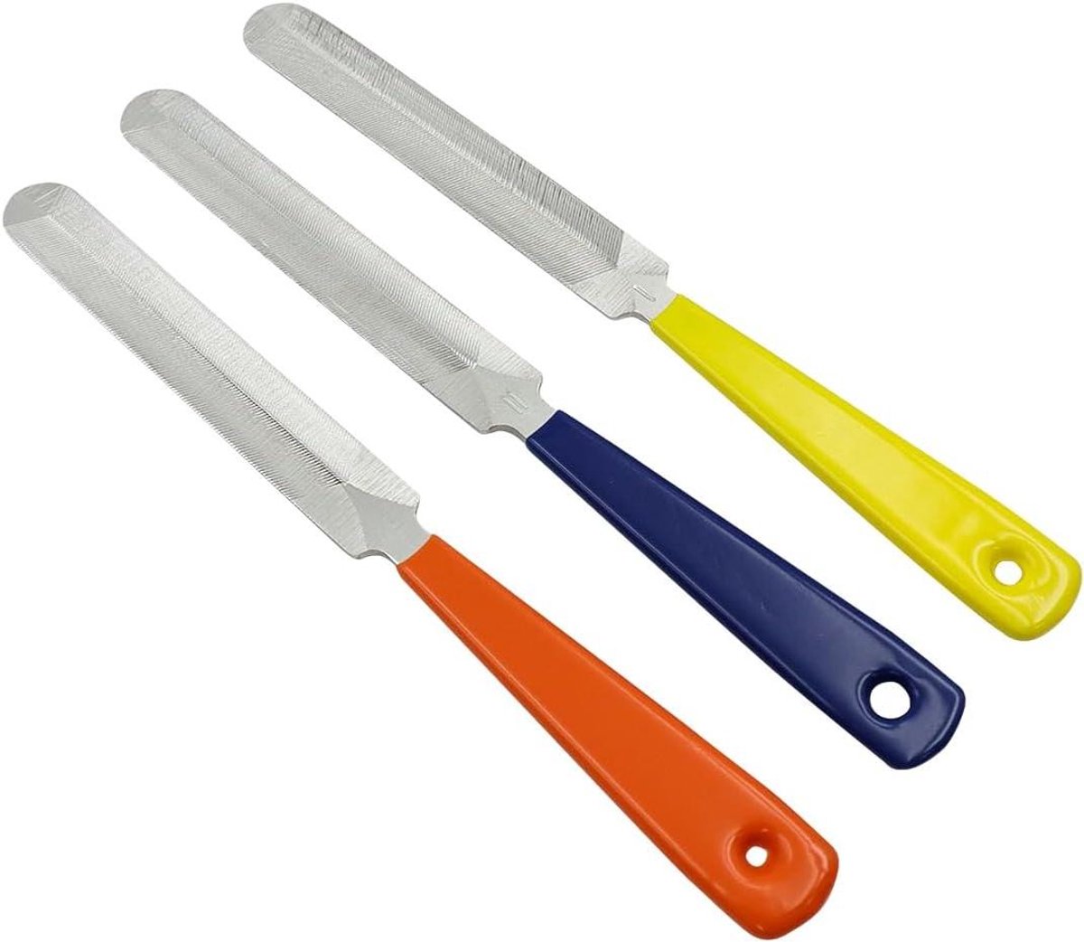 Gitaarnootvijlset - Gitaar onderhoudsset - Instrumenten aanpassen - Dubbelzijdige vijlen - 3 stuks - Geel blauw oranje