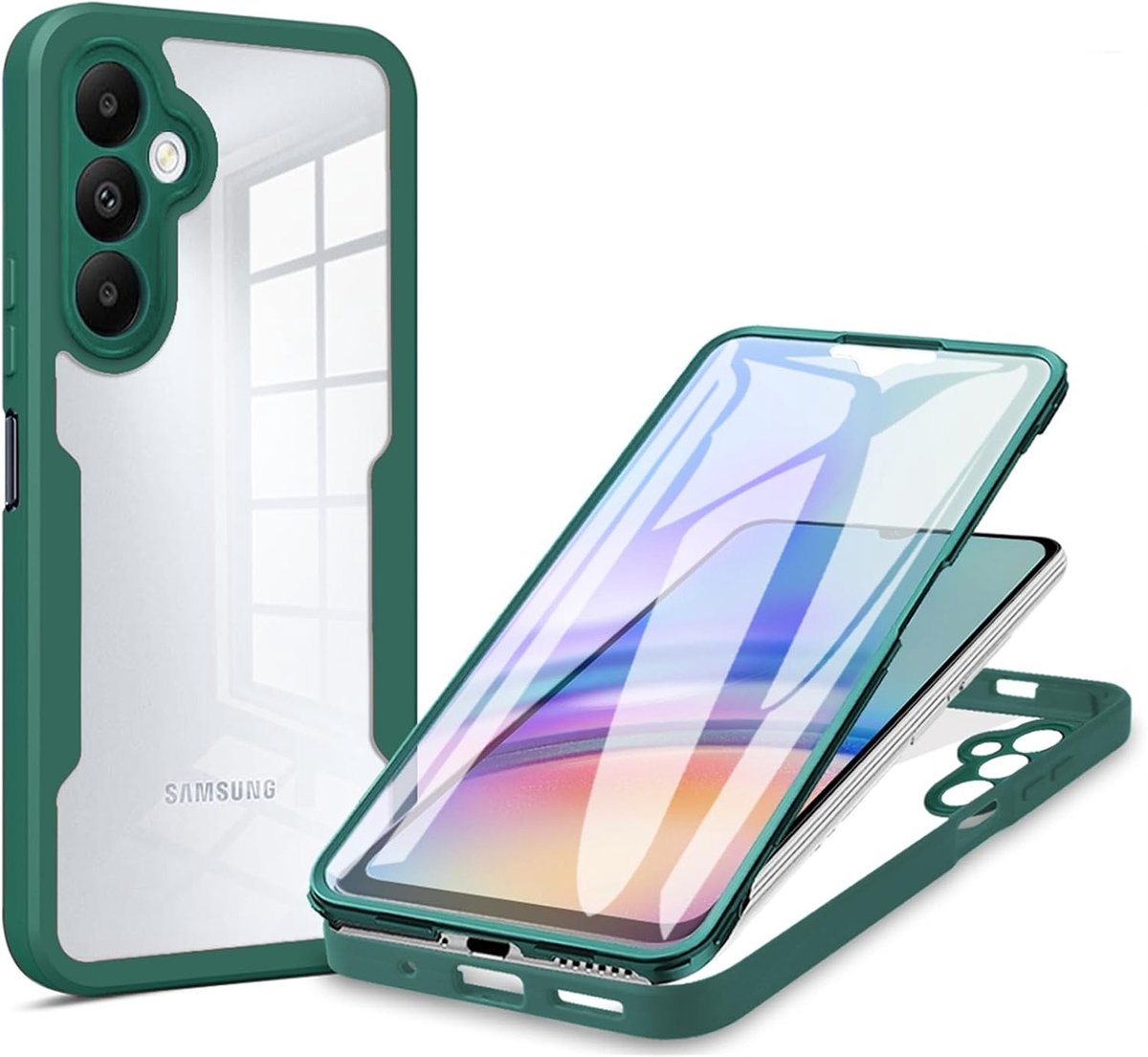 Case voor Samsung Galaxy S24 FE met Ingebouwde Screen Protector, 360 Graden Schokbestendige Bescherming, Dubbel Laags Robuuste Hoes met Anti-Kras Functie