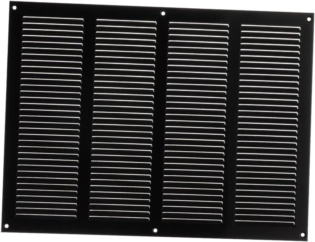 Ventilatierooster - Luchtgitter Roost - Luchtcirculatie Verbeteren - Geintegreerd Muskietennet - 400 x 300 mm - Zwart