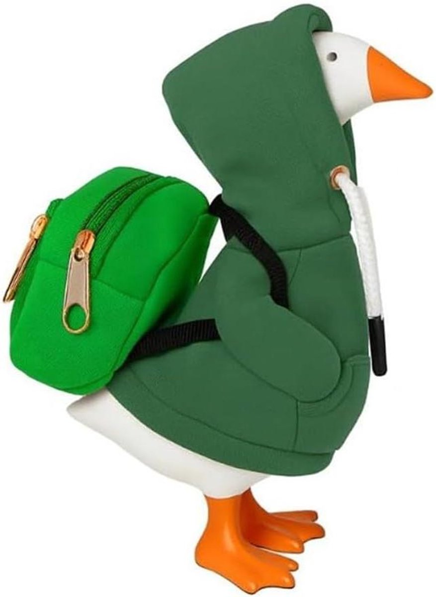Gans Bureau Outfit - Ganzenkleding Set - Bureau Decoratie - Met Mini Rugzak - 7 Inch - Paars