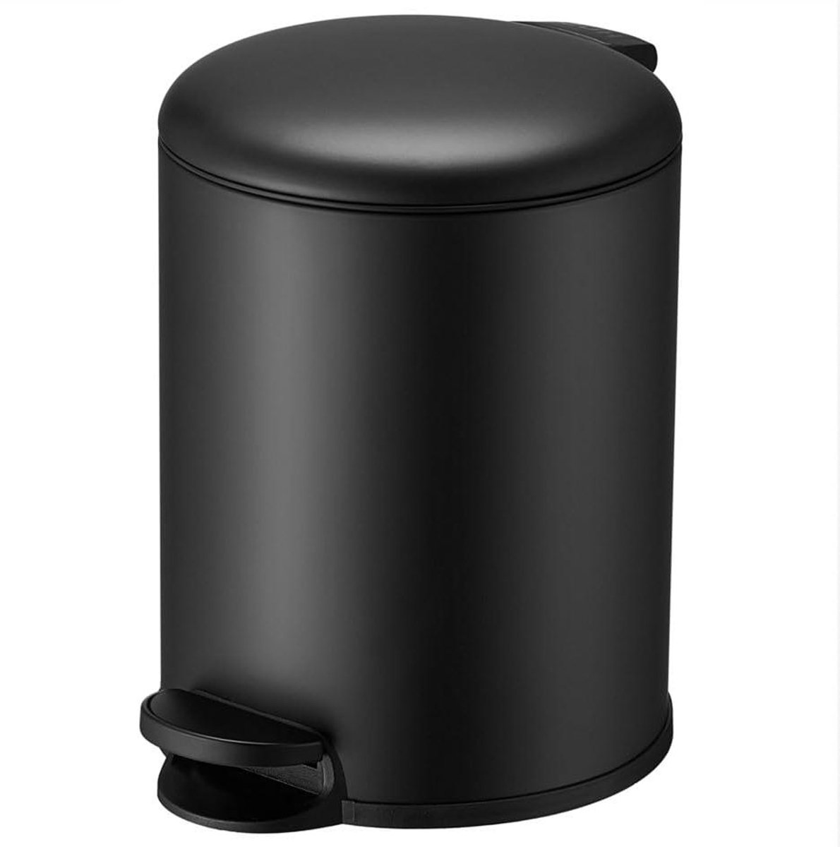 Prullenbak met Pedaal - Afvalbak Toilet - Hygiënisch Afval Verwerken - Soft-close Mechanisme - 5 Liter - Mat Zwart
