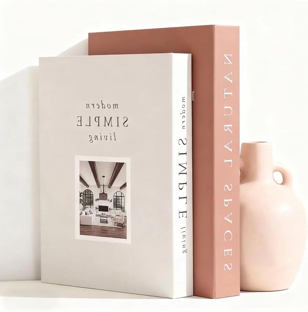 Decoratieve nepboeken - Kunstboeken salontafel - Woonkamer decoreren - Realistisch hardcover ontwerp - 2 stuks - Neutrale tinten