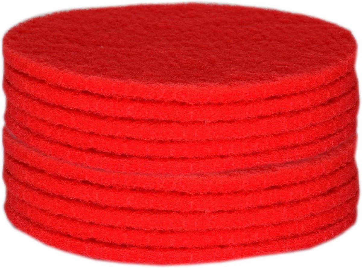 Polijstpads - Reinigingsschijven - Vloeren Onderhouden - Voor Eenschijfsmachines - Ø 30 cm - Rood