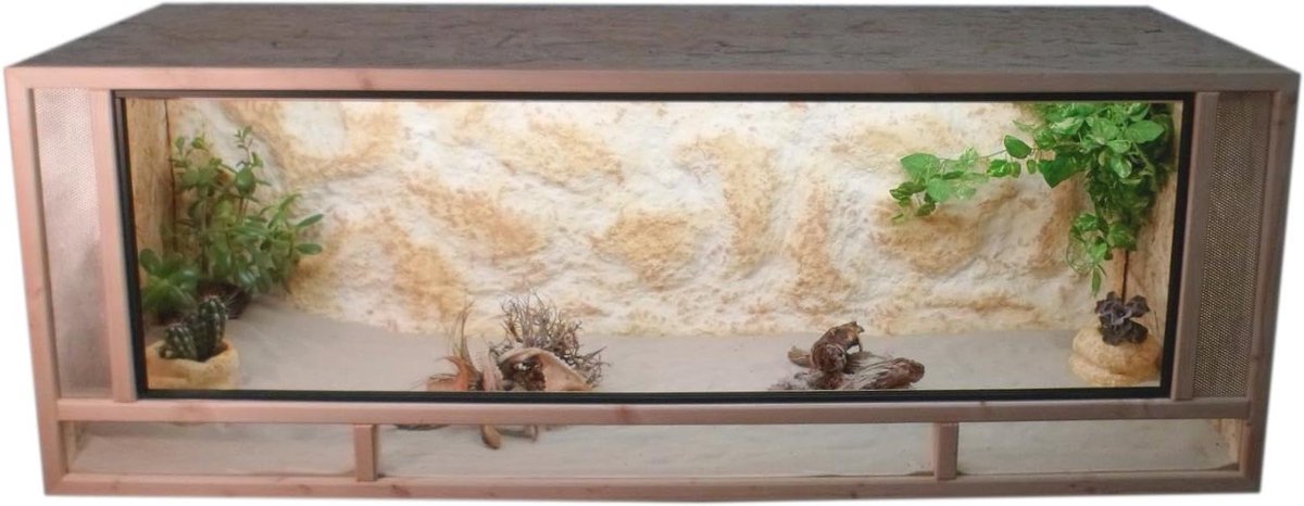 OSB Terrarium - Houten Terrarium - Reptielen Huisvesten - Verborgen Corpusranden - 80x60x60 cm - Niet gespecificeerd