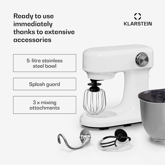 Krachtige Keukenmachine - 1500W Mixer met 5L RVS Kom, Planetaire Kneedfunctie en 12 Snelheden van Merkloos — afbeelding 5