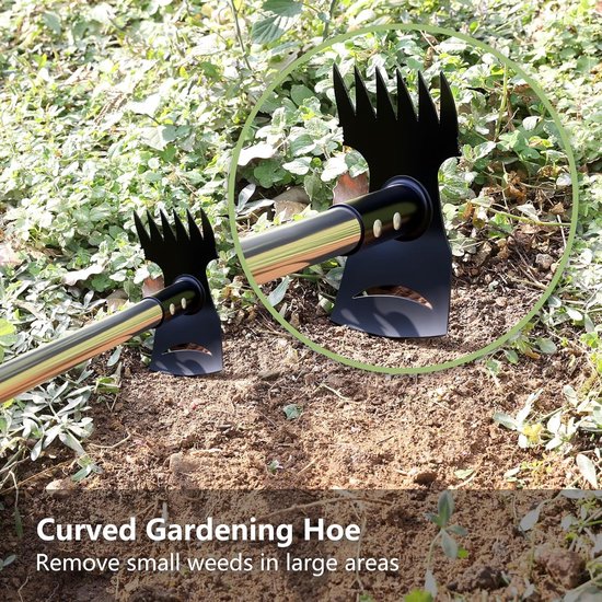 Onkruidtrekker met Lange Steel (148cm) - 2-in-1 Tuingereedschap voor Tuin en Terras van Merkloos	 — afbeelding 4