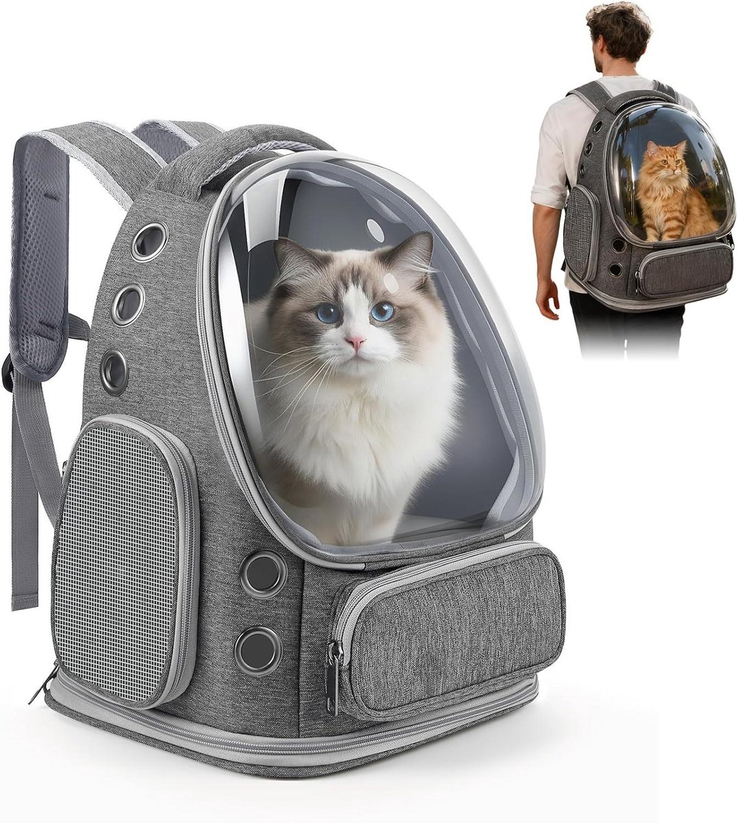 Huisdier Rugzak - Draagtas Kat Hond - Reizen met Huisdier - Transparant Panoramisch Uitzicht