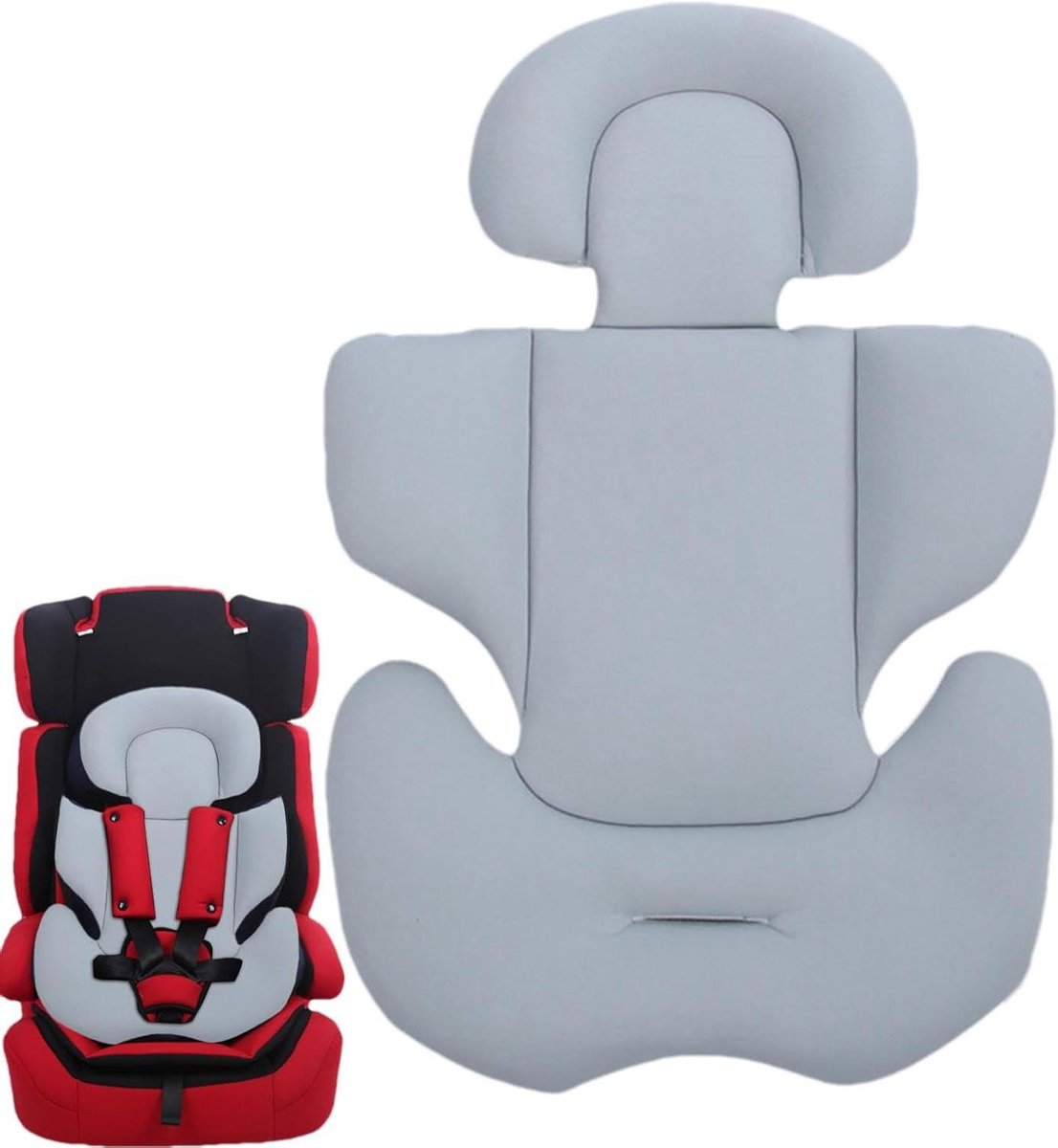 Stoelverkleiner Baby - Babyzitje Verkleiner - Comfortabele Reizen - Omkeerbaar Ontwerp - 45 x 65 x 29 cm - Grijs