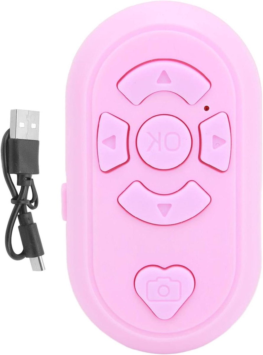 Bluetooth Afstandsbediening - Video Page Turner - Pagina's Omslaan - Draadloze Ring - 10 x 6 x 2 cm - Roze