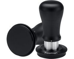 Espressostempel met Veer - Koffietamper Drukregelaar - Espresso Bereiden - Instelbare Druk - 51 mm - Zwart
