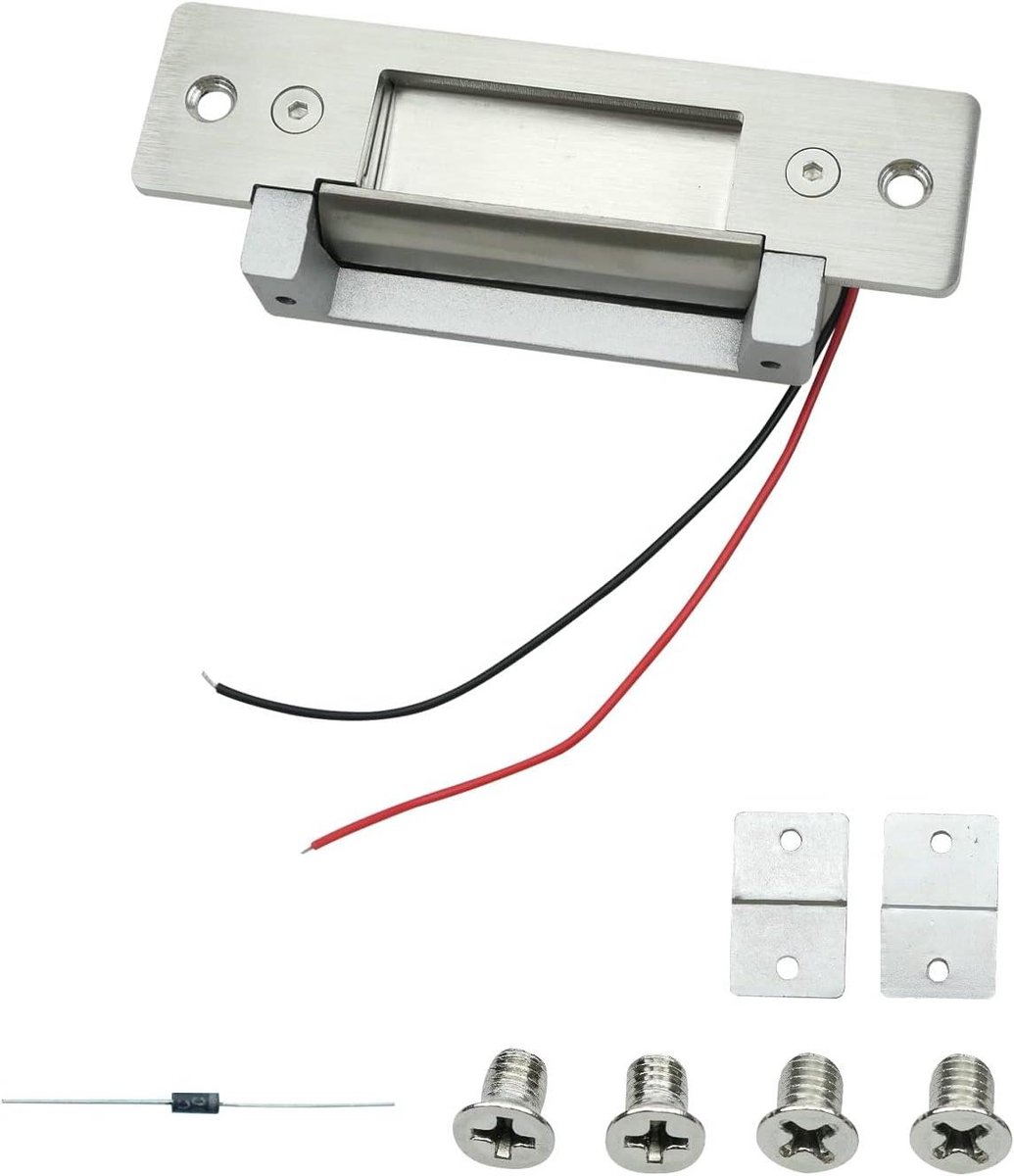 Elektrisch Deurslot - Toegangscontrole Slot - Beveiliging Vergroten - Heavy Duty Legering Metaal - 12.4 x 3.2 cm - Zilver